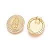 Brass Micro Pave Clear Cubic Zirconia Pendants ZIRC-G152-52G-2