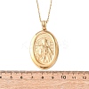 304 Stainless Steel Oval with Virgin Mary Pendant Necklaces for Women NJEW-B149-01G-5