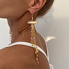 Alloy Jellyfish Tassel Dangle Earrings FS-WGBA216-04-2