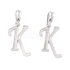 Rack Plating Eco-Friendly Brass Letter Pendants KK-K265-02P-K-1
