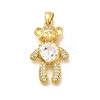 Rack Plating Brass Micro Pave Cubic Zirconia Pendants KK-L226-006G-07-1