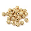 Brass Micro Pave Clear Cubic Zirconia Beads KK-I705-13G-3