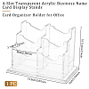 4-Slot Transparent Acrylic Business Name Card Display Stands ODIS-WH0030-64A-2