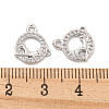 Brass Micro Pave Clear Cubic Zirconia Charms KK-Z044-20P-3