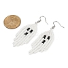 Halloween Theme Ghost Handmade Glass Seed Beaded Dangle Earrings EJEW-MZ00479-4