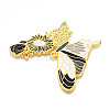 Rack Plating Alloy Enamel Big Pendants ENAM-N056-398A-G-2