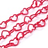 Spray Painted Brass Heart Link Chains CHC-I038-25B-1