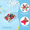 12Pcs 6 Colors Opaque Resin & Walnut Wood Connector Charms RESI-TA0002-70-4
