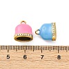 304 Stainless Steel Enamel Cord End Pendant STAS-B085-21G-3