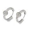 Clear Cubic Zirconia Heart Hoop Earrings EJEW-L292-009P-1