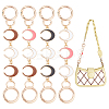 4Pcs 4 Colors Crescent Moon Alloy Enamel Link Purse Strap Extenders FIND-WR0009-39-1