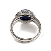 Natural Lapis Lazuli Round Adjustable Rings RJEW-K271-02P-04-3