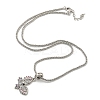 Rack Plating Brass Pave Colorful Cubic Zirconia Butterfly Pendant Necklaces NJEW-A031-04P-1
