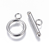 Non-Tarnish 304 Stainless Steel Toggle Clasps STAS-F227-12B-P-1