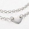 Heart Stainless Steel Multi-strand Anklets AJEW-AN00088-2