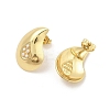 Teardrop PVD Vacuum Plating 304 Stainless Steel Stud Earrings for Women EJEW-C120-10G-2