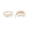 Shell Pearl Beaded Hoop Earrings EJEW-TA00173-5