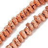 Electroplated Natural Lava Rock Beads Strands G-I360-H02-03-1