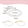 2 Pairs 2 Colors Women's Detachable ABS Plastic Imitation Pearl Beaded Shoe Laces for High Heels FIND-PH0007-46-2