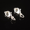 Silver Color Plated Brass Lobster Claw Clasps X-EC901-NFLFS-1