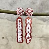 Mother's Day Printed Acrylic Dangle Stud Earrings WG5B122-03-1