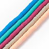 Flat Round Handmade Polymer Clay Beads CLAY-R067-10mm-M-1