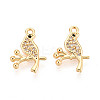 Brass Micro Pave Clear Cubic Zirconia Pendants KK-T077-52G-1