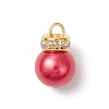 12Pcs Glass Pearl Charms PALLOY-TA00294-3