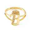 Clear Cubic Zirconia Initial Letter with Crown Adjustable Ring RJEW-M139-17B-2