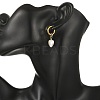 202 Stainless Steel & Natural Baroque Pearl Hoop Dangle Earrings EJEW-JE07334-2