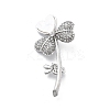 Heart Flower Alloy Crystal Rhinestone Brooches JEWB-C037-07P-1