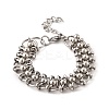 304 Stainless Steel Ball Rings Link Bracelets for Women BJEW-F488-17P-4