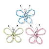 3Pcs Glass Seed Beads Butterfly Pendant Decorations HJEW-JM03352-2