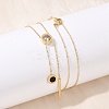 304 Stainless Steel Crystal Rhinestone Flat Round Pendant Y Necklaces NJEW-V001-03G-2
