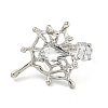 Zinc Alloy Rhinestone Cuff Rings for Women RJEW-Z048-07P-01-2