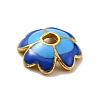 4-Petal Alloy Enamel Bead Caps FIND-G029-06G-04-3