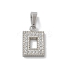 Ion Plating(IP) 304 Stainless Steel Micro Pave Cubic Zirconia Pendants STAS-Z107-06P-04-1