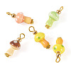 5Pcs Handmade Porcelain Pendants PALLOY-TAC0294-2