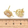 Brass Cubic Zirconia Stud Earrings Findings KK-R217-16G-3