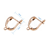Brass Hoop Earring Findings with Latch Back Closure LS-KK-L148-07-2