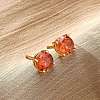Flat Round Brass Pave Cubic Zirconia Stud Earrings for Women EJEW-G428-29A-01-1
