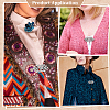4Pcs Flower Alloy & Glass Cardigan Clips AJEW-PH0006-66AS-5