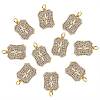 10Pcs Rack Plating Brass Micro Pave Clear Cubic Zirconia Pendants ZIRC-SZ0004-08-1
