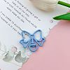 Bowknot Baking Paint Alloy Swivel Keychain Clasps PURS-PW0011-04L-1