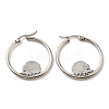 Non-Tarnish 304 Stainless Steel Hedgehog Beaded Hoop Earrings LS-EJEW-F320-02P-2