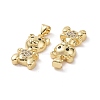 Brass Cubic Zirconia Pendants KK-G453-04G-3