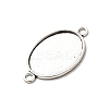 Antique Silver Tibetan Style Alloy Flat Oval Cabochon Connector Settings X-TIBE-M022-05AS-3