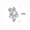 316L Surgical Stainless Steel & G23 Titanium & Crystal Rhinestone Flat Round Cartilage Earrings WGA7630-47-1