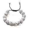 12.5mm Round Synthetic Howlite Braided Bead Bracelets for Women Men BJEW-C060-01I-1