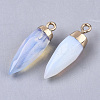 Top Golden Plated Opalite Pointed Pendants G-S359-078G-3